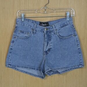 Vintage Lei Micro Jean Mom Shorts Y2K Mini Denim High Rise Button Fly Junior's 5
